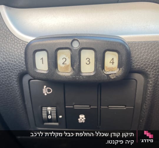 לוח בקרה לרכב עם כפתורים ממוספרים 1 עד 4
